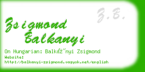 zsigmond balkanyi business card